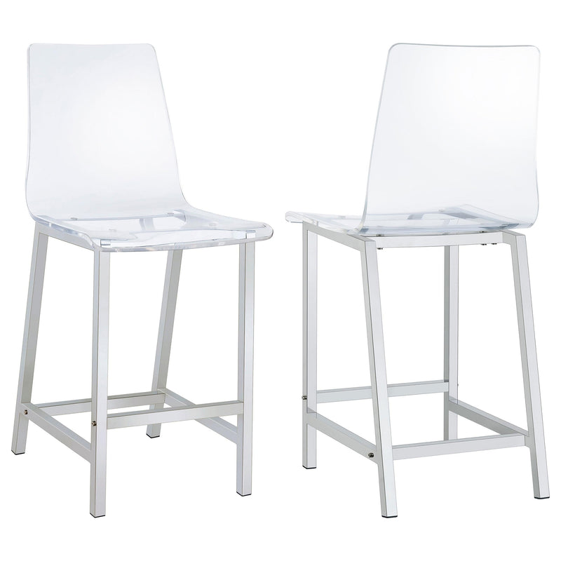 Juelia Clear Acrylic Counter Chair Chrome (Set of 2) - 100265