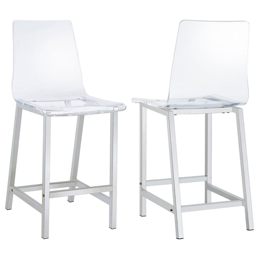 Juelia Clear Acrylic Counter Chair Chrome (Set of 2) - 100265