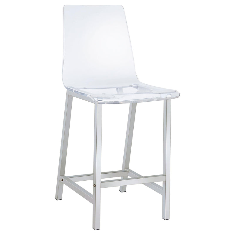 Juelia Clear Acrylic Counter Chair Chrome (Set of 2) - 100265