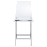Juelia Clear Acrylic Counter Chair Chrome (Set of 2) - 100265