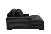 Julia - Black Chaise Lounge with Two Cup Holder, USB Type-C - L720-CH