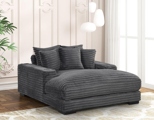 Julia - Charcoal Chaise Lounge with Two Cup Holder, USB Type-C - L722-CH