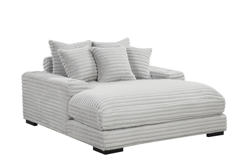 Julia - Gray Chaise Lounge with Two Cup Holder, USB Type-C - L721-CH
