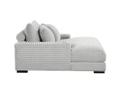 Julia - Gray Chaise Lounge with Two Cup Holder, USB Type-C - L721-CH