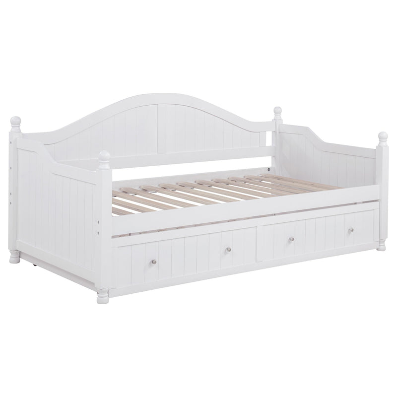Julie Ann Wood Twin Daybed with Trundle White - 300053