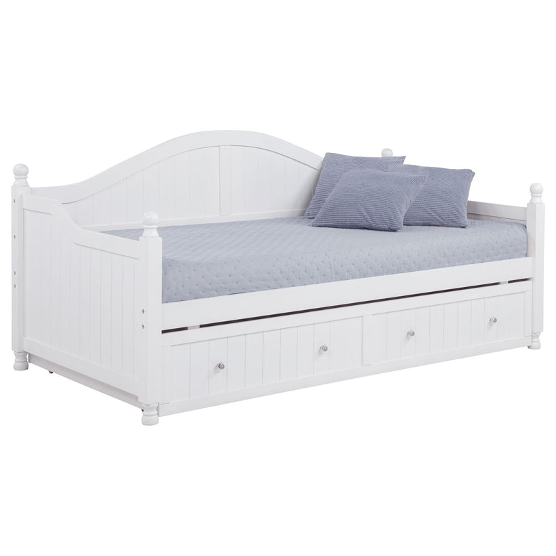 Julie Ann Wood Twin Daybed with Trundle White - 300053