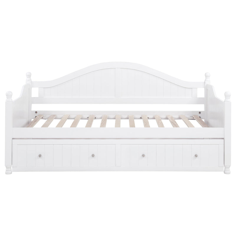 Julie Ann Wood Twin Daybed with Trundle White - 300053