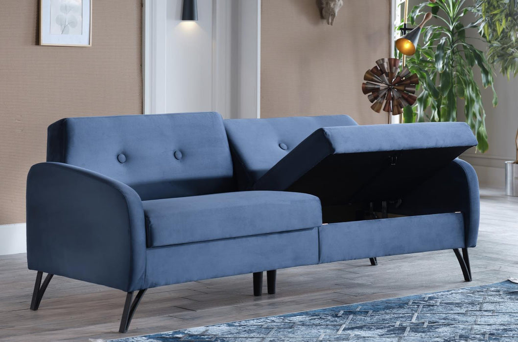 Juniper 3 Seat Sleeper (Vika Navy Blue) - Gate FurnitureSleeper Sofa