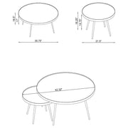Kaelyn 3-piece Round Coffee and End Table Set Gold - 723918-S2