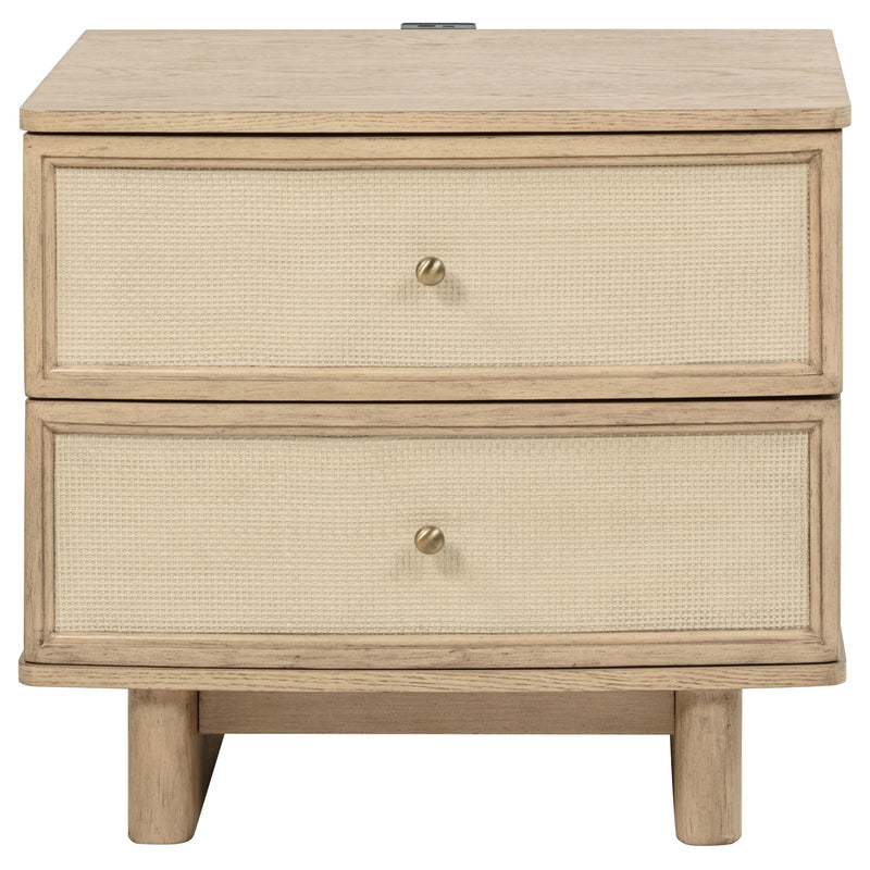 Kailani 2-drawer Nightstand Bedside Table Beige Oak - 225042