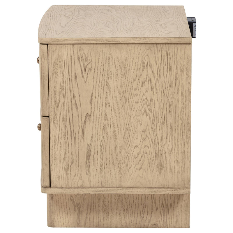 Kailani 2-drawer Nightstand Bedside Table Beige Oak - 225042