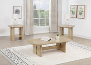 Kailani 3-piece Coastal Coffee and End Table Set Beige Oak - 706588-S3