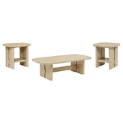 Kailani 3-piece Coastal Coffee and End Table Set Beige Oak - 706588-S3