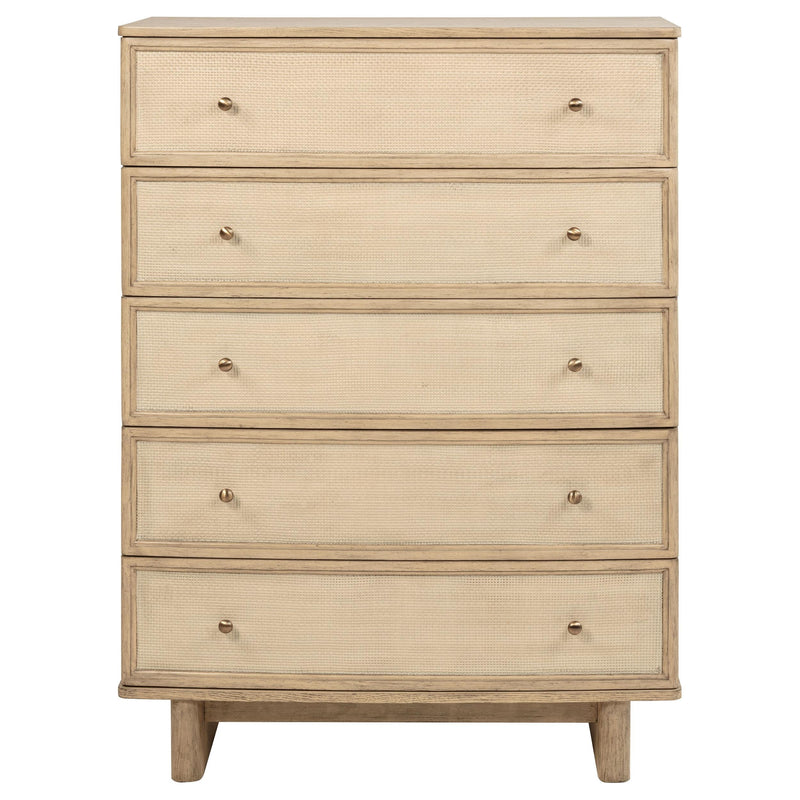 Kailani 5-drawer Bedroom Chest of Drawers Beige Oak - 225045
