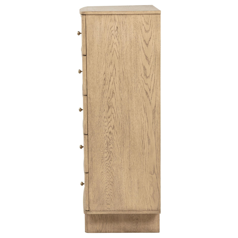 Kailani 5-drawer Bedroom Chest of Drawers Beige Oak - 225045