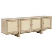Kailani 79-inch 4-door Cane TV Stand Media Console Beige Oak - 706583