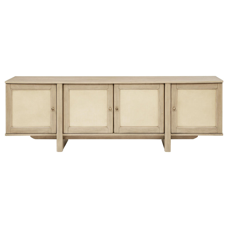 Kailani 79-inch 4-door Cane TV Stand Media Console Beige Oak - 706583