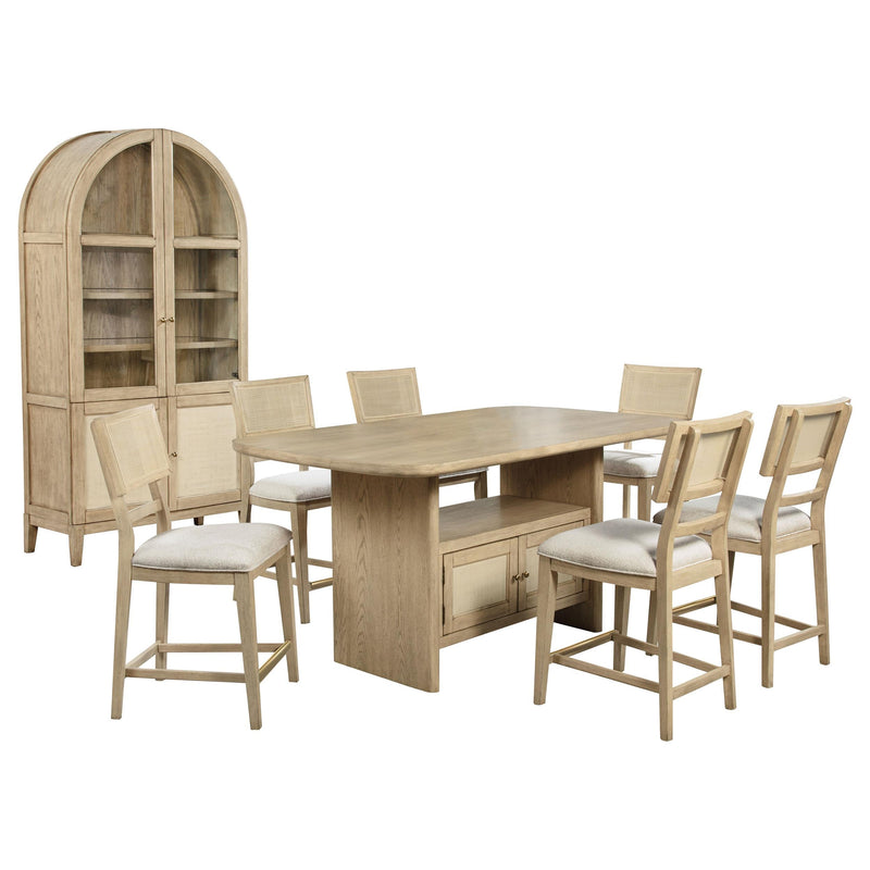 Kailani 8-piece Counter Dining Set with Cabinet Beige Oak - 109388-S8