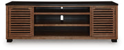 Kallari Warm Brown/Black 84" TV Stand - W737-78