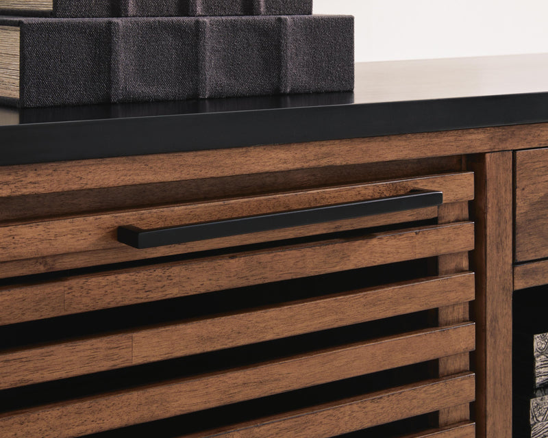 Kallari Warm Brown/Black Credenza - H737-60
