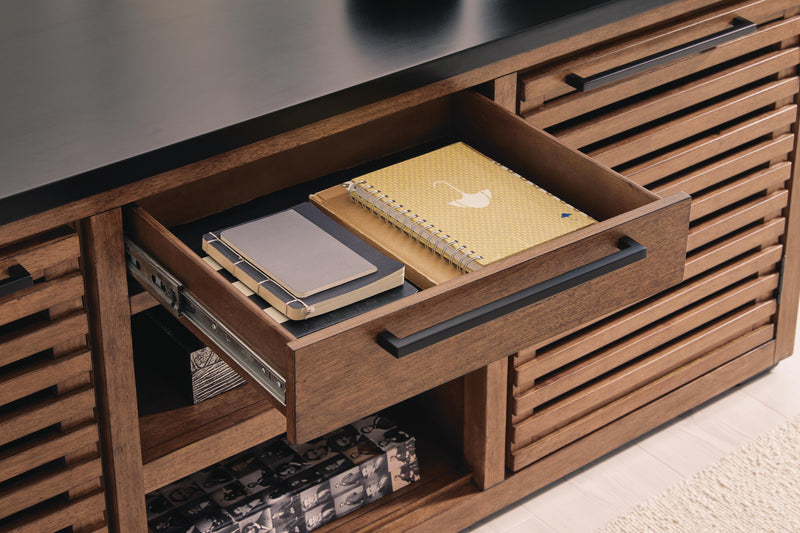 Kallari Warm Brown/Black Credenza - H737-60
