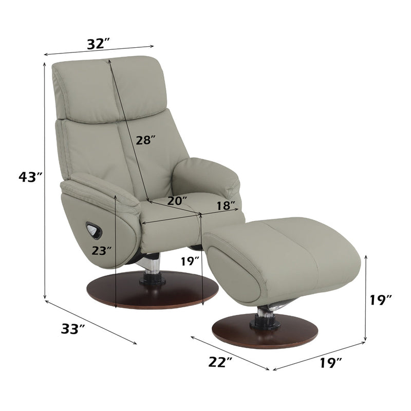 Kandoro MOTION ACCENT CHAIR W/SWIVEL & OTTOMAN - AC02991