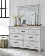 Kanwyn Whitewash Bedroom Mirror - Lara FurnitureMirror