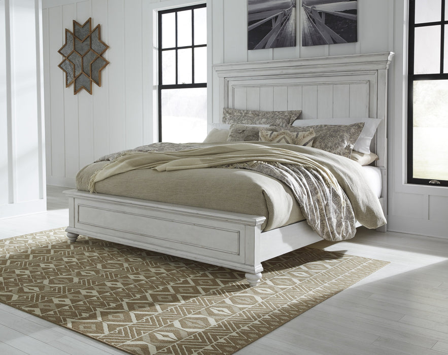 Kanwyn Whitewash King Panel Bed - Gate FurnitureKing Bed