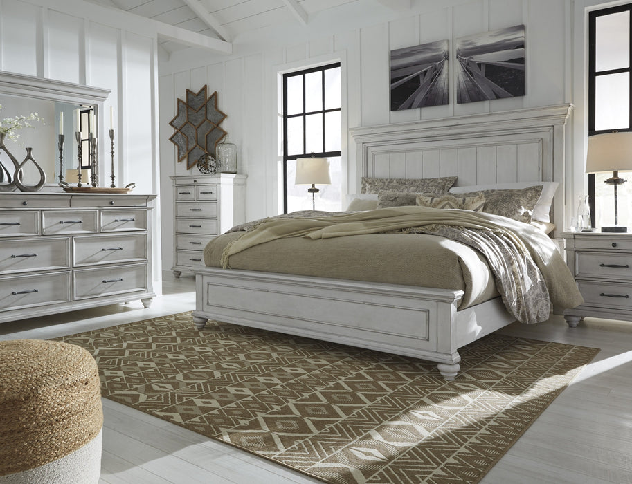 Kanwyn Whitewash King Panel Bed - Gate FurnitureKing Bed