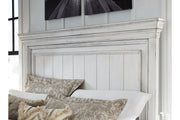 Kanwyn Whitewash King Panel Bed with Storage Bench - Lara FurnitureKing Bed