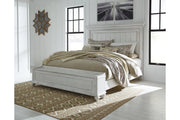 Kanwyn Whitewash King Panel Bed with Storage Bench - Lara FurnitureKing Bed