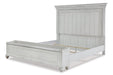 Kanwyn Whitewash King Panel Bed with Storage Bench - Gate FurnitureKing Bed