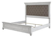 Kanwyn Whitewash King Upholstered Panel Bed - Gate FurnitureKing Bed