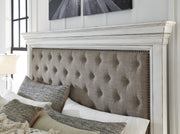 Kanwyn Whitewash King Upholstered Panel Bed - Gate FurnitureKing Bed