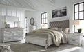 Kanwyn Whitewash King Upholstered Panel Bed - Gate FurnitureKing Bed