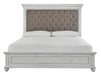 Kanwyn Whitewash King Upholstered Panel Bed - Gate FurnitureKing Bed