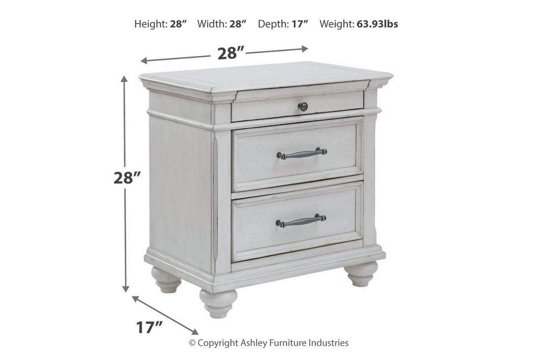 Kanwyn Whitewash Nightstand - Gate FurnitureNightstand