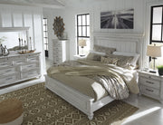 Kanwyn Whitewash Queen Panel Bed - Lara FurnitureQueen Bed