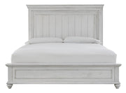 Kanwyn Whitewash Queen Panel Bed - Lara FurnitureQueen Bed