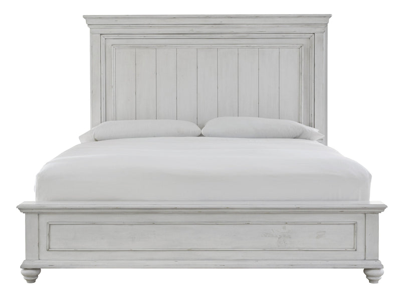 Kanwyn Whitewash Queen Panel Bed - Lara FurnitureQueen Bed