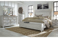 Kanwyn Whitewash Queen Panel Bed with Storage Bench - Gate FurnitureQueen Bed