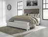 Kanwyn Whitewash Queen Upholstered Storage Bed - Gate FurnitureQueen Bed