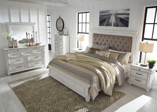 Kanwyn Whitewash Upholstered Panel Bedroom Set - Gate FurnitureBedroom Set
