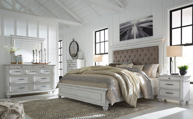 Kanwyn Whitewash Upholstered Panel Bedroom Set - Lara FurnitureBedroom Set