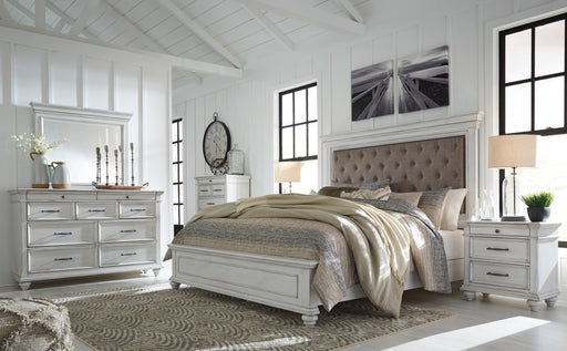 Kanwyn Whitewash Upholstered Panel Bedroom Set - Gate FurnitureBedroom Set