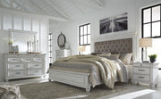 [EXCLUSIVE] Kanwyn Whitewash Upholstered Panel Bedroom Set - Lara FurnitureBedroom Set