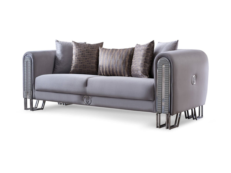 Kapadokya 3-pieces (Sofa & Loveseat & Chair) Livingroom Set Grey in Grey - 101-KAP-LUP18-321