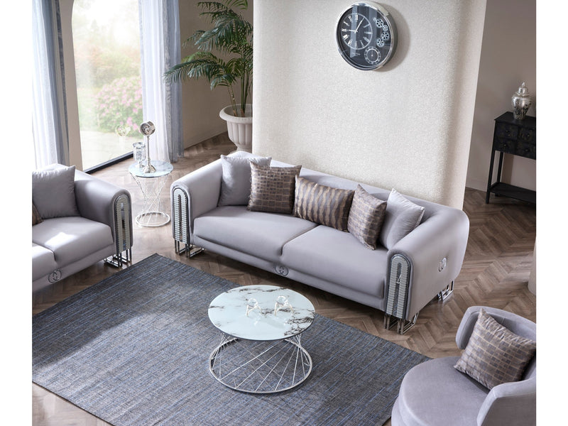 Kapadokya 3-pieces (Sofa & Loveseat & Chair) Livingroom Set Grey in Grey - 101-KAP-LUP18-321