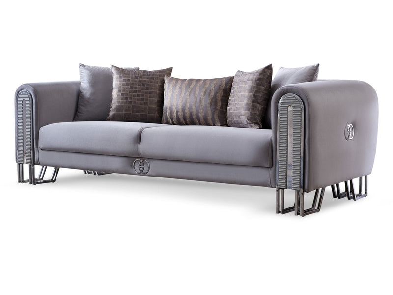 Kapadokya 3-pieces (Sofa & Loveseat & Chair) Livingroom Set Grey in Grey - 101-KAP-LUP18-321