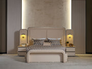 Kapadokya Bedroom (Queen Frame With Headboard & Dresser With Mirror & Ottoman & 2 Nightstand) - 200-KAP-150-QB-SET